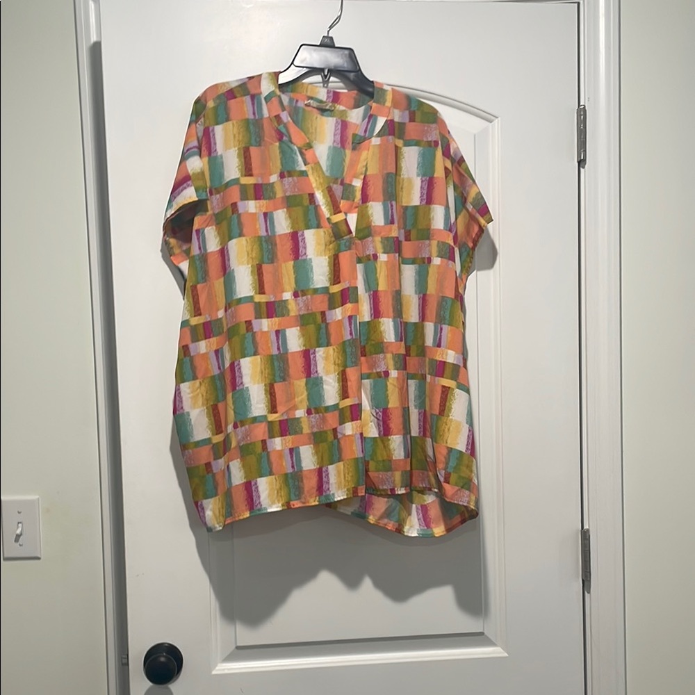 Colorful Geometric Pattern Blouse